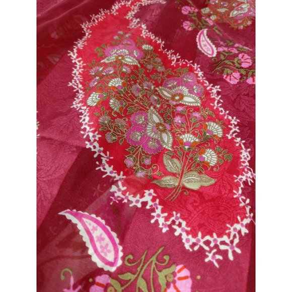 Harve Benard 100% Silk Scarf Paisley 70s Floral - Picture 7 of 8